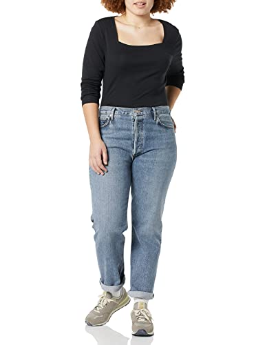 Amazon Essentials Women's Slim-Fit Long Sleeve Square Neck T-Shirt3