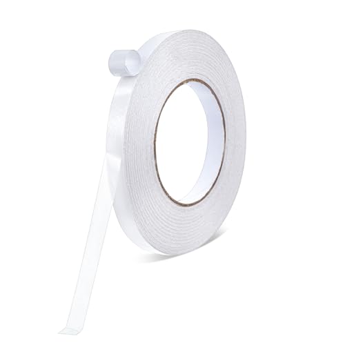 Grevosea Fabric Double-Sided Tape - Strong Adhesive Cloth Leather Tape No Sewing or Ironing Required, Hem Tapes for Quick Clothing Repairs DIY Crafts and Fabric Bonding 1/2inch Wide 197FT Long