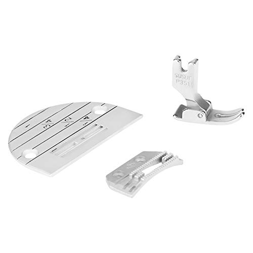Kit de 3 accesorios para máquina de coser, placa con prensa dientes miniatura 3