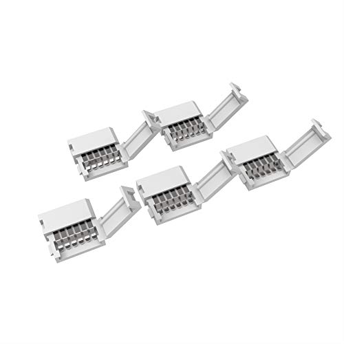trooplex Lot de 5 connecteurs à 6 broches de 12 mm - Pour bande LED - 6 broches - Sans soudure - 5 pièces - RGBWW/RGB CCT - Blanc chaud et blanc froid