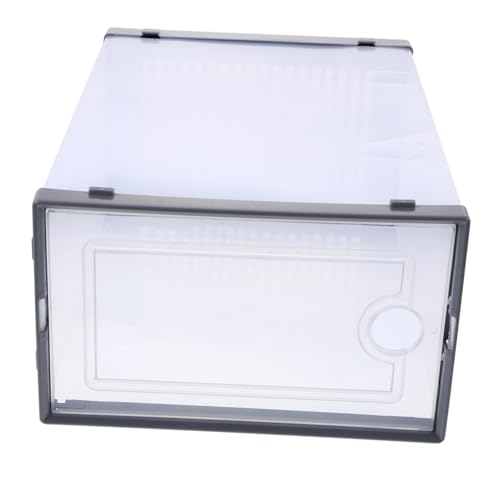 Cabilock 2 Pcs Transparent Plastic Shoe Box Storage Container Drawer Type Design for Easy Access Stackable Shoe Organizer for Home Dorm Bedroom