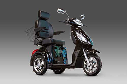 Deluxe Tyrant Electric Mobility Scooter 3 Wheel – For Seniors And Adults Comes W/Basket 43 Miles Long Range Battery High Performance Back Seat Usb Port & Cell Phone Holder, Red, Black, Yellow #TOP7