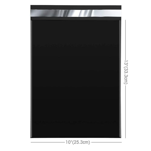 Versandtaschen für Kleidung 100 Stück – Schwarze Versandtüten für Kleidung mit starkem selbstklebendem Klebstoff, Versand Tüte, 25,3 x 33,3 cm
