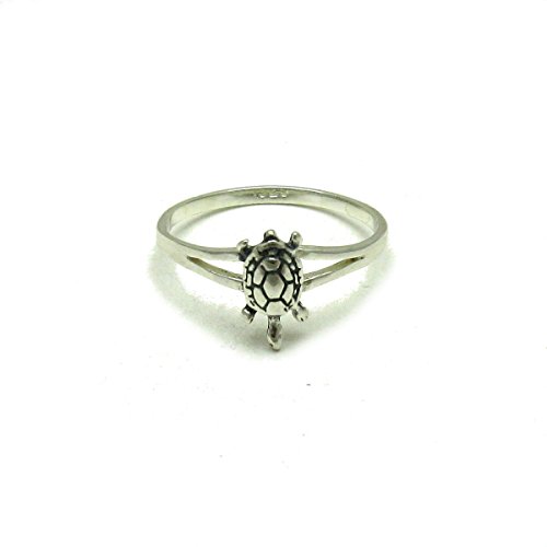 Bague en argent massif 925 petite tortue R001273, bijou de vacances
