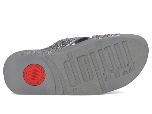 FitFlop Women's Lulu Crinkled-Shimmer Cross Slides Wedge Sandal3