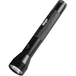 Heavy Duty 3-Cell D Battery LED Big Flashlights, Single Mode, Aluminum Alloy Torch, Rugged Metal Flashlight for Outdoor Adventures and Emergency Power Outages (1 Pack)