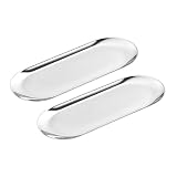 Ciieeo 2piezas Bandejas Inoxidable Plato De Almacenamiento para Alimentos Bandeja para Servir Frutas y Pasteles