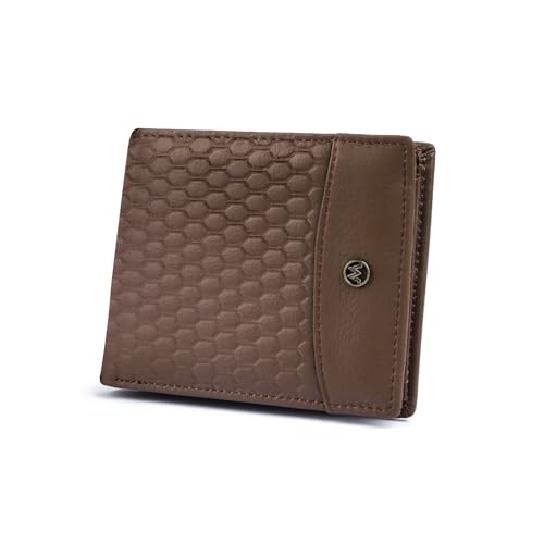 Men's Slim Wallet RFID Blocking Bifold Genuine Leather Holds 6+ Cards & Cash with 1 ID Window Anti-Theft Secure Wallet for Travel & Everyday Use（With Gift Box，Light Brown）