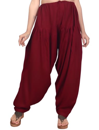 Image of FASHION GALLERY Women's Rayon Relaxed Fit Patiala Salwar with Full Length Drawstring Closure Type and Flexible Waist | Patiala Pant for Woman Free Size Fit Upto XXL