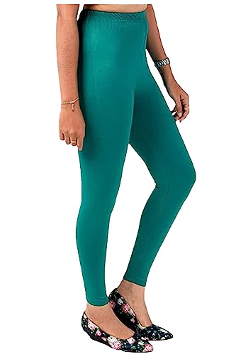 Image of H2 Women's Comfortable Cotton Blend Leggings - Ankle Length, Versatile (in, Alpha, 2XL, Regular, Reliance Green)