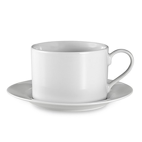 Everyday White by Fitz and Floyd Rim 12 oz. Cup and Saucer
