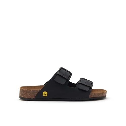 Scholl Cork PRO 2 Hebillas Sandalias Bajas Unisex-Adulto, 40 EU, Negro, 40 EU