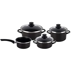 Cazuelas Magefesa Magefesa Kenia Bateria de cocina 7 piezas, inducción, antiadherente libre de PFOA, limpieza lavavajillas apta para todas las cocinas, vitroceramica, gas