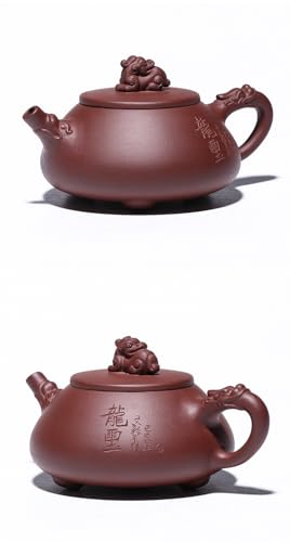 Image of Teapot 8.5Oz Chinese Zisha Clay Tea Pot Handmade Ceramic Shipiao Pottery Purple Mud Kungfu Kettle Filter Loose Puer