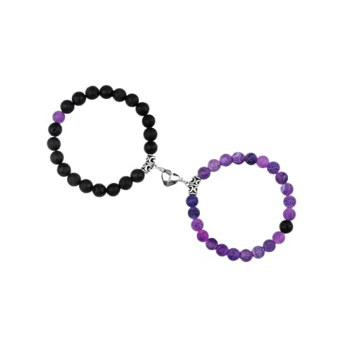 Pulsera pareja de piedra natural con cristal y turquesa miniatura 1