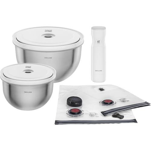 Image of ZWILLING Fresh & Save BOWLS 9-pc Stainless Steel Vacuum Bowl Starter Set, Airtight Food Storage Containers for Meal Prep and Leftovers, Durable, BPA-Free, Stackable