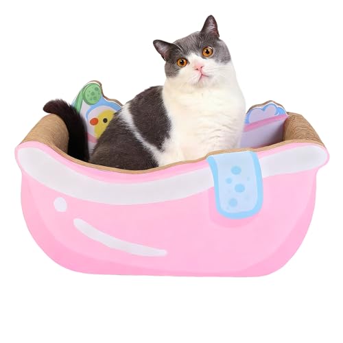 Generico per Gatti - Carta Ondulata 45x27x24 Cm | per Vasca da Bagno con Tiragraffi - per Gatti | Tiragraffi per Interni, Gattini, Cuccioli, Animali Domestici, Decorazioni per La Casa,