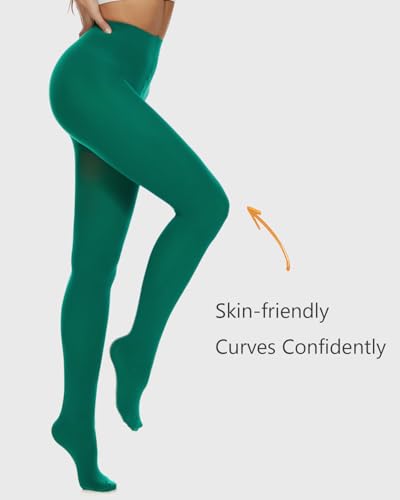 Image of DUCMODA Womens 80 Denier Opaque Tights, Women's Soft Solid Color Footed Pantyhose, High Waist Stocking with 30+ Colors