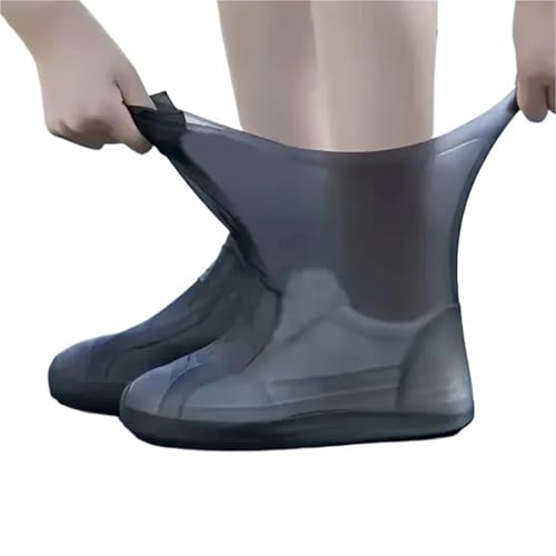 OZLCUA Botas De Agua 1 par de cubrezapatos goma for botas lluvia for uso al aire libre cubiertas zapatos impermeables silicona reutilizables antideslizantes(Black,Applicable 34-40)