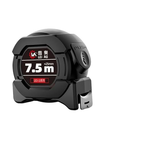 Melitare 5/7.5/10M Fluorescent Self Locking Steel Tape Measure Wear-resistant Metric Scale Measuring For Woodworking Carpent(7.5mx25mm)