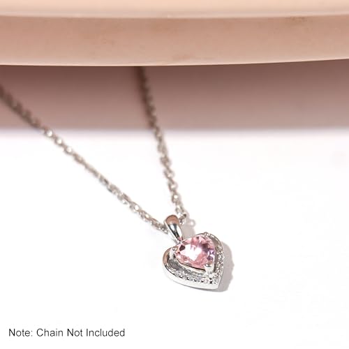 Image of SILVERTOWN 925 Silver Celestial Grace Heart Pendant Necklace | Hallmarked | White Rhodium Plated | Gift For Women and Girls