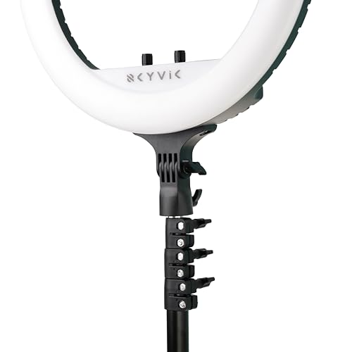 Image of SKYVIK Blaze Loop 18 inch Bi-Colour Ring Light | 480 LEDs | 55W Soft Light | 3 Phone Mounts | 1.9m Tripod | Dual USB Charging | Adjustable Brightness & Colour Temp (2700K-6500K)