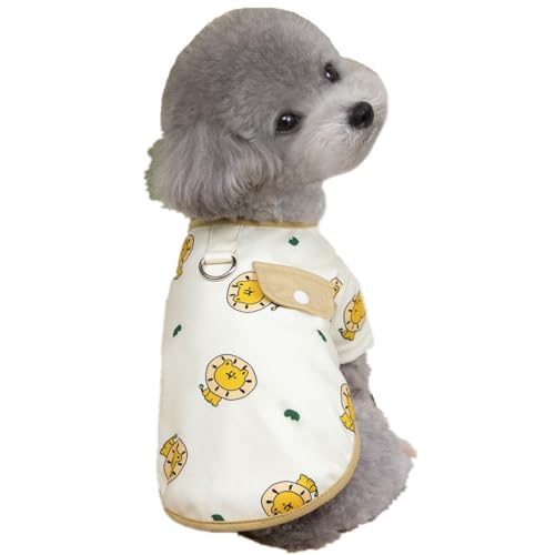 AttRex 犬服 Tシャツ 春夏秋 犬の服 ペット服 涼しい 通気 かわいい ドッグウェア パーカー 小型犬 中型犬 わんこ服 猫服 着脱簡単 散歩 お出かけ ペット用品 (S,ホワイト)