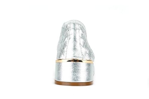 Kenneth Cole New York Women's Birdie Pump, Silver Woven Leather, 9.53