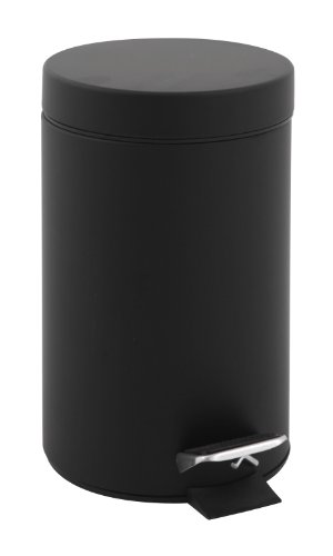 V-Part VB 222203 - Papelera de Pedal (3 L), Color Negro