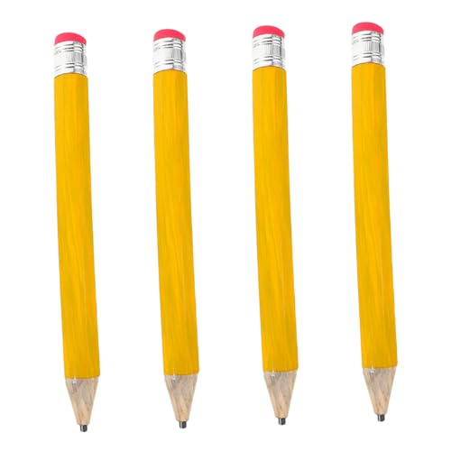 AGFELO 4個自然木材製大型カラーペンシル 学校用品 向け描画用具 卒業式や誕生日パーティーの装飾に 創造力を刺激するパーティーフェイバ