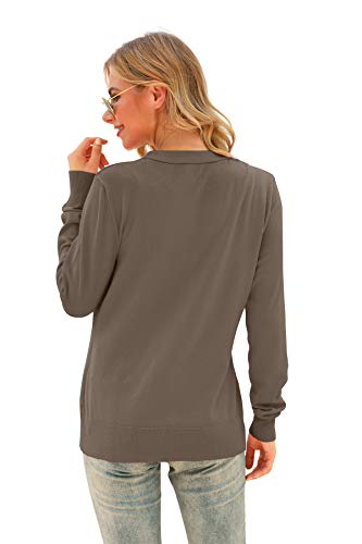 Image of VIISHOW Women Long Sleeve Button Down V Neck Lightweight Basic Knit Sweater Cardigan