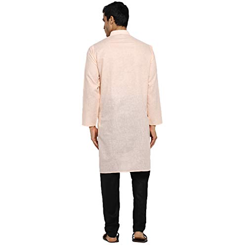 Image of Royal Kurta Men's Cotton Knee long full Sleeve Solid Straight Kurta Pyjama Set