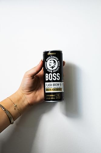 BOSS Coffee by Suntory - Japanese Flash Brew Original Black Coffee, 8oz 12 Pack, Imported from Japan, Espresso Doubleshot, Ready to Drink, Keto Friendly, Vegan, No Sugar, No Dairy