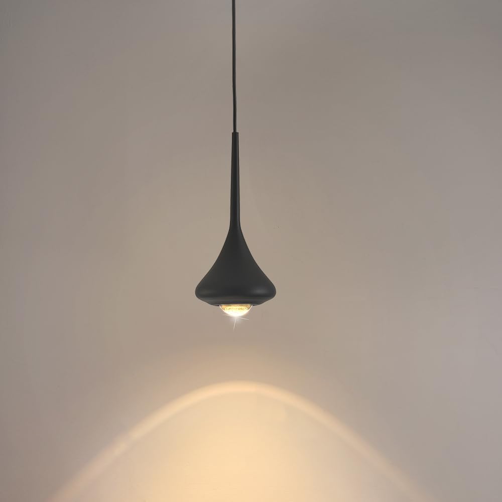 Black Pendant Light Kitchen Island, Modern Integrated LED Pendant Light Fixtures