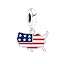 America Map Dangle Charm M0958