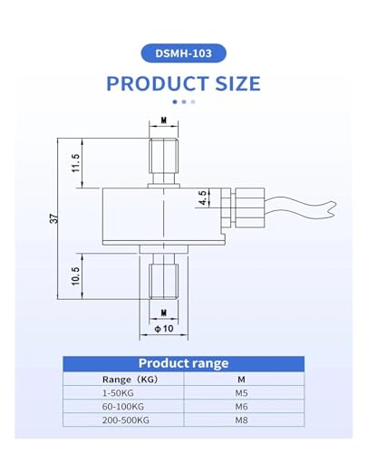 Mesure précise et stable par capteur de cellule de pesée plat miniature fileté - 5