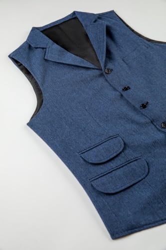 Men's Herringbone Wool Suit Vests Slim Fit Waistcoat Notch Lapel Vintage Casual Vest XS-4XL2