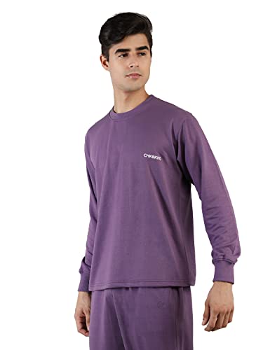 Image of CHKOKKO Men's Terry Cotton Loose Fit Full Sleeves Regular Fit T-Shirt