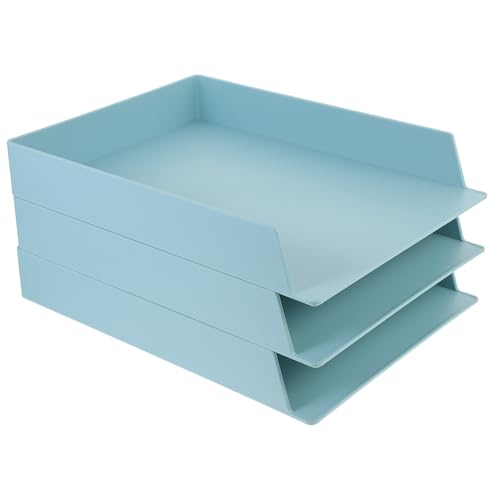 Boîte de rangement de bureau POPETPOP en ABS menthe | Étagère empilable 3 pièces
