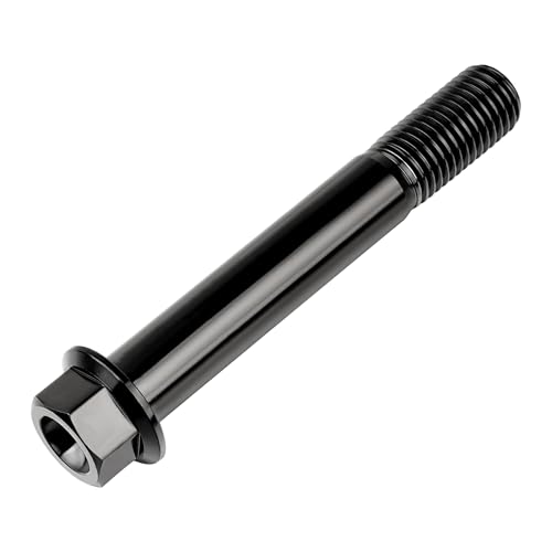 Image of Titanium Bolt M12 30 35 40 45 50 55 60 65 70 75 80 85 90mm Hex Small Flange Head for Motorcycle Car Modification Pack of 4 (M12x80mm Pitch 1.25, Black)