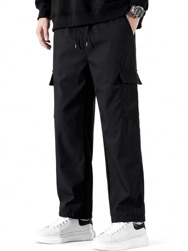 Image of Cargo Pants for Men | Cotton Cargo Trousers|Cargo for Men |Cotton Cargo Pant |Drawstring Waist Pant Multi Pocket Utility Wear