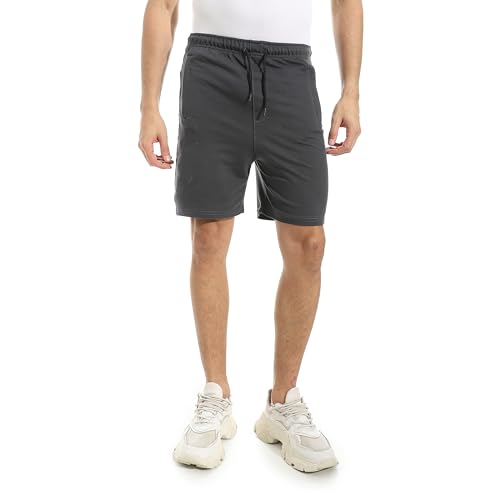 Andora Grey Shorts with Drawstrings and Sided Pockets_Grey_4...