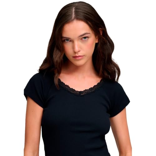 T shirt col V femme Superdry Ess Lace Trim - vue 4