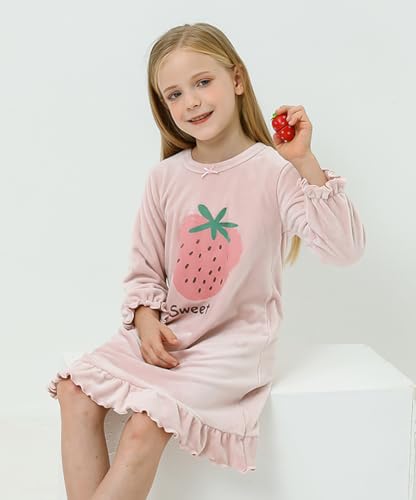 Girls Christmas Halloween Dress，Flannel Winter Long Sleeve Dresses 3-12Years4