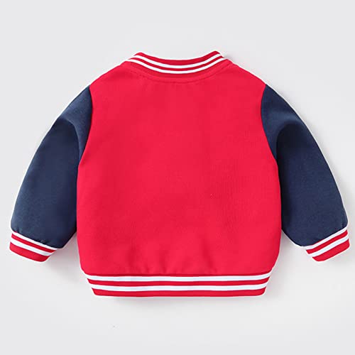 Children Kids Toddler Infant Baby Boys Girls Long Sleeve Cute Print Baseball Coats Outer Outwear Toddler Warm Jacket3