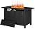 41 in Propane Fire Pit Table by Aoxun, 50,000 BTU Outdoor Gas Fire Table with Waterproof Cover, Rectangular Steel Fire Table with Lid and Lava Rock for Outdoor, Patio, Backyard,Metal Black