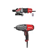 CRAFTSMAN Angle Grinder, 4-1/2-Inch, 7.5-Amp, Tool Only with Impact Wrench, 1/2-Inch, 7.5-Amp (CMEG200 & CMEF901)