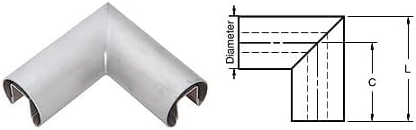 CRL GR20HBS Brushed Stainless 2" Diameter 90 Degree Horizontal Corner for 1/2" or 5/8" Glass Cap Railing