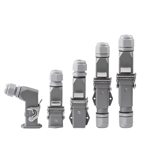 Conector de alta resistencia HA con salida lateral de 8 pines para cables industriales