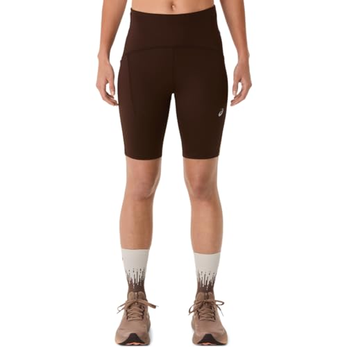 ASICS Women's Road HIGH Waist 8IN Sprinter Running Apparel, M, Coffee